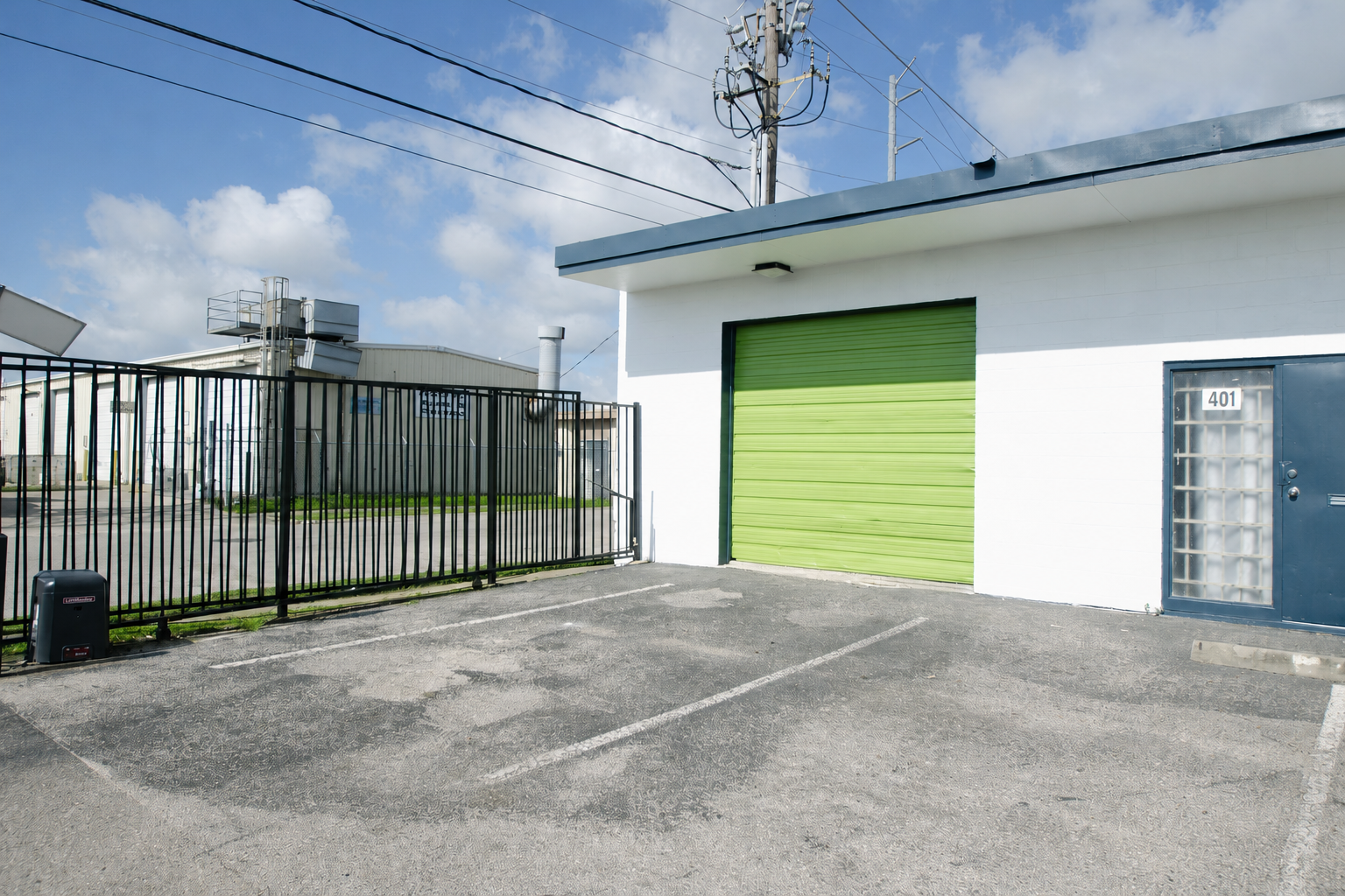 WorkBay gated property and security cameras