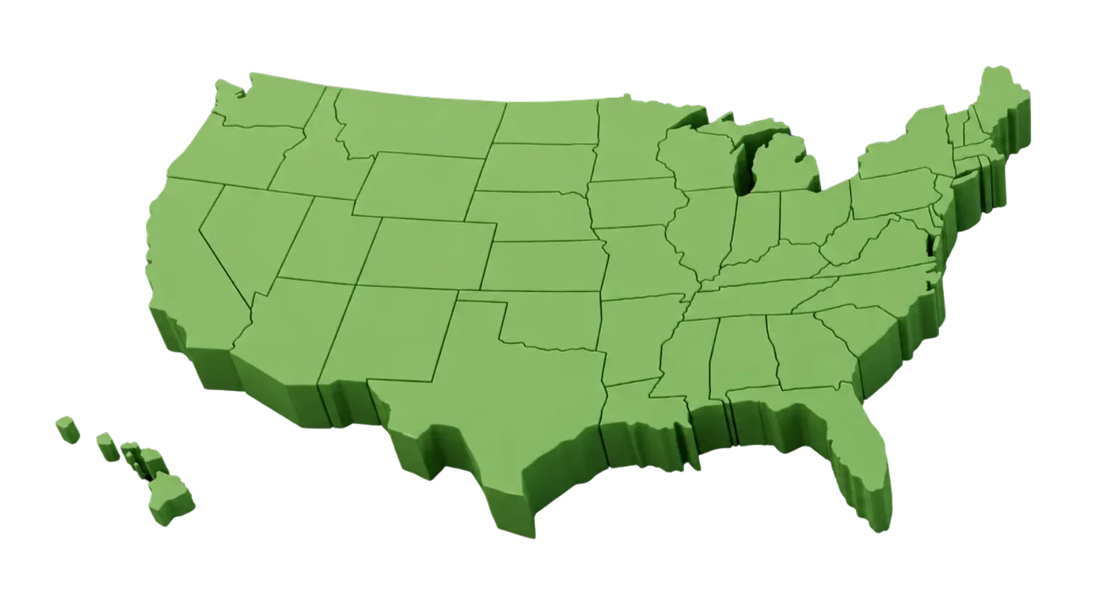 3D map of the United States