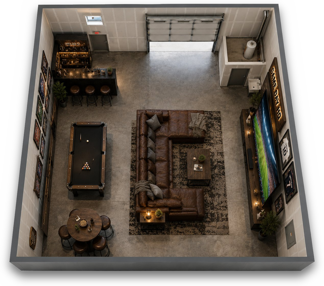 custom WorkBay lounge bay layout