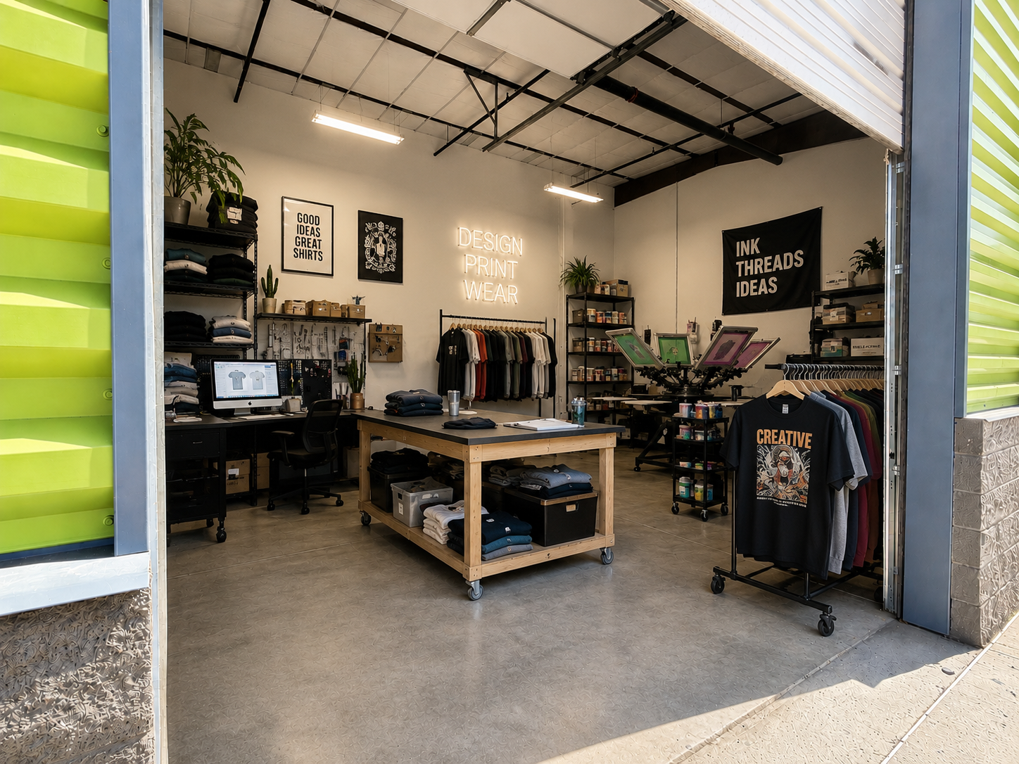 ECommerce owner packing orders in a WorkBay unit