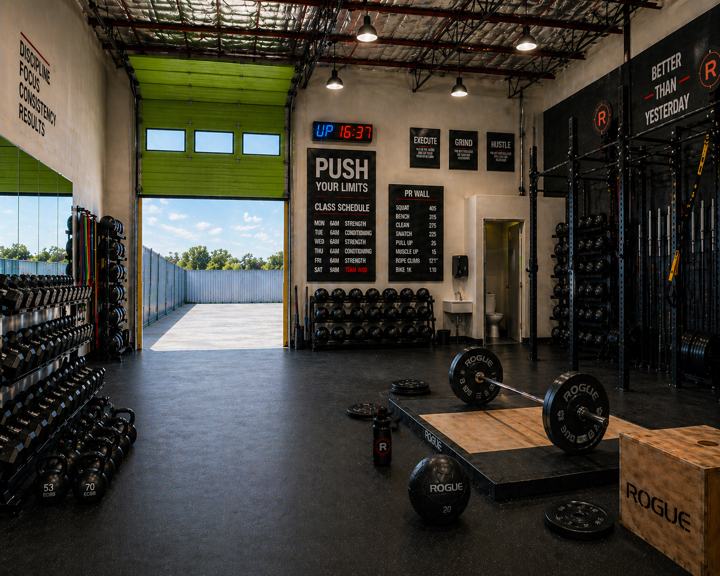 Larger training bay at a WorkBay park