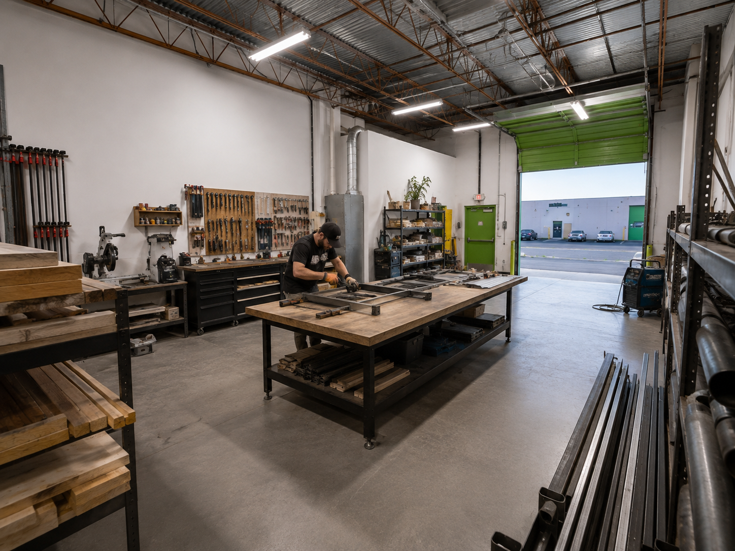 Skilled manufacturing shop inside a WorkBay unit
