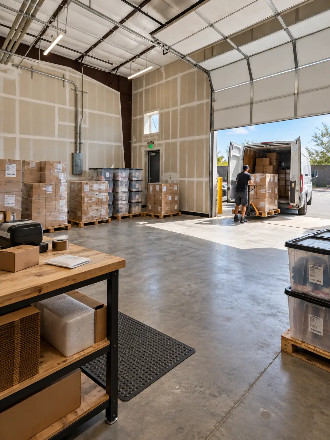Storage and transit operation running out of a WorkBay unit